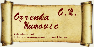 Ozrenka Mumović vizit kartica